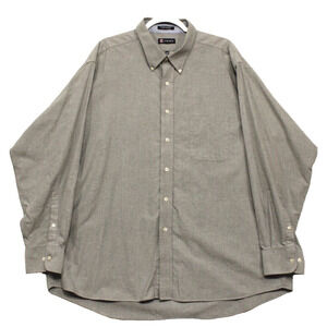 Chaps Oxford Shirt Button Down Men 18 - 18.5 34/35 Classic Fit Gray Preppy